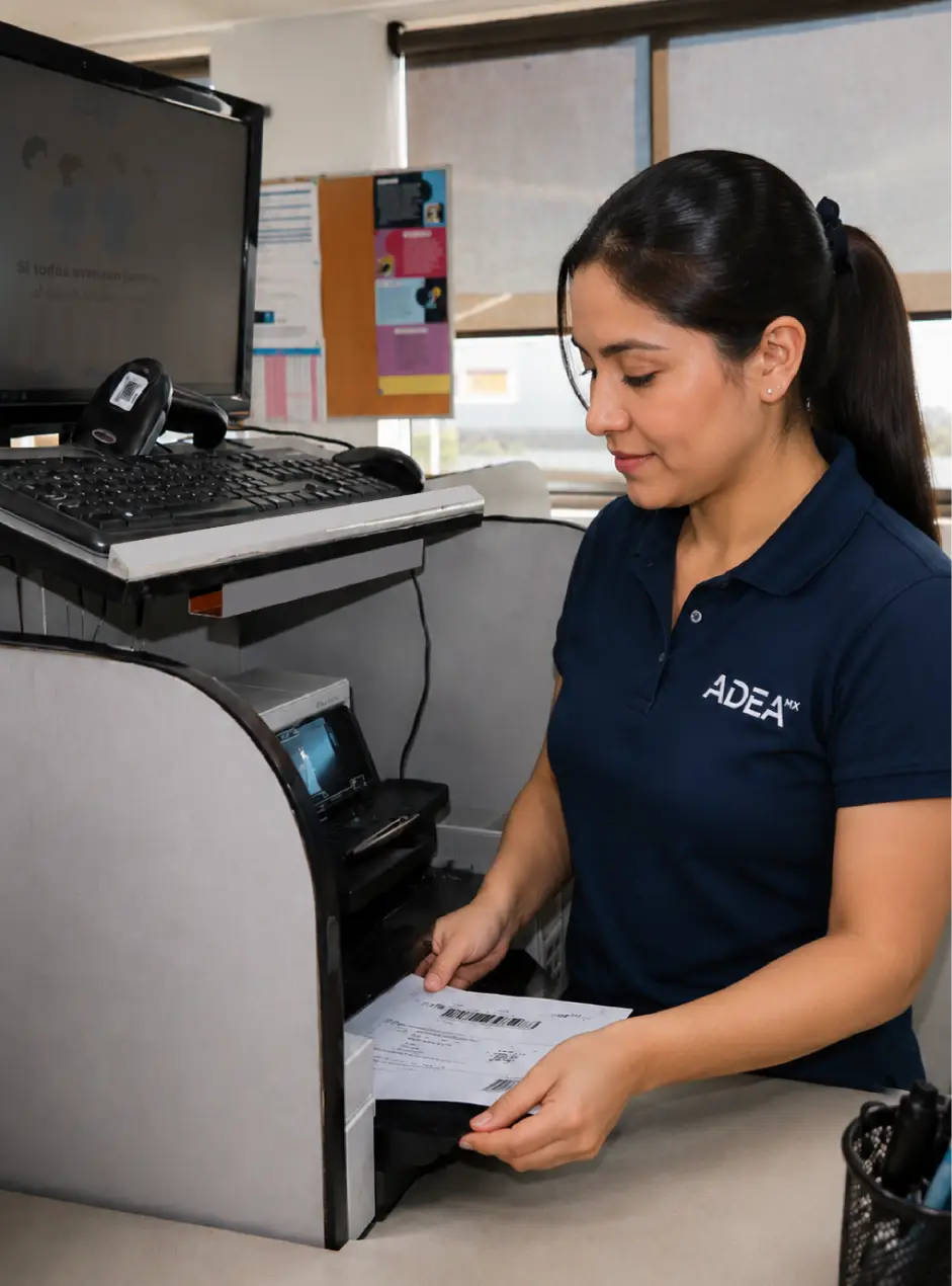 Una empleada del departamento de Digitalización de AdeA México